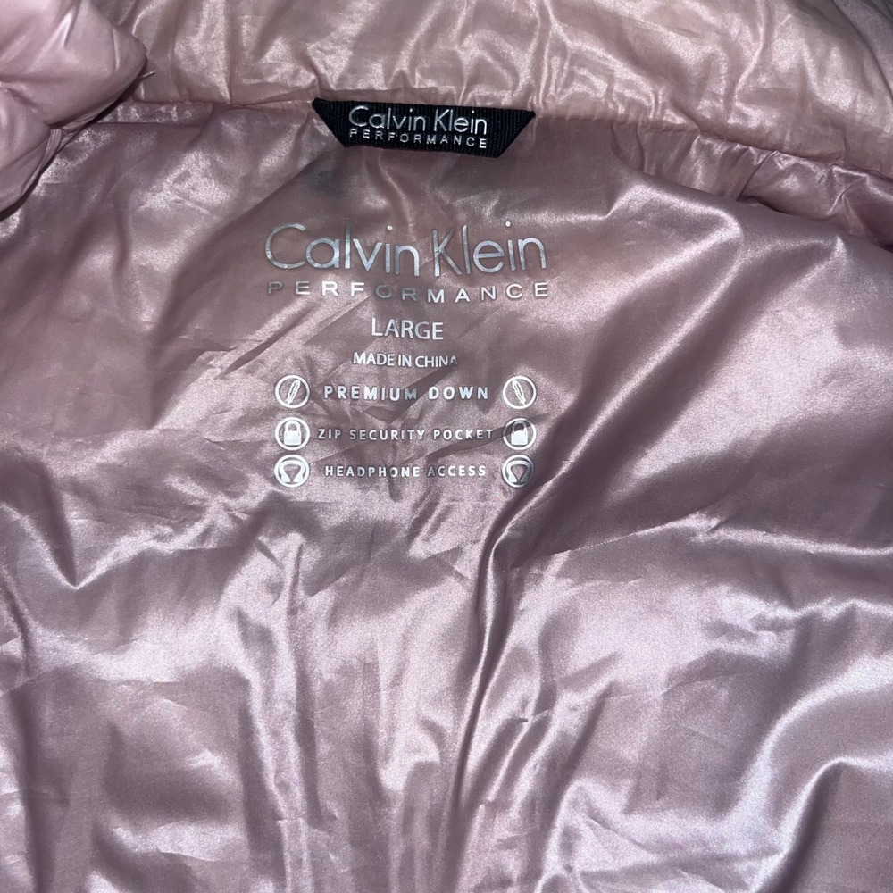 Calvin Klein Performance Womens Premium Down Puffer Vest Mauve Pink Large - Picture 4 of 5
